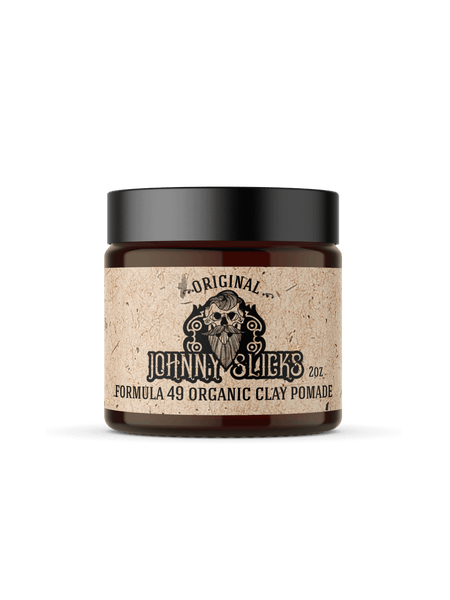 Johnny Slicks Formula 49 Original Clay Pomade - Organic Pomade for Men with  Firm Hold & Matte Finish - Promotes Healthy Hair Growth and Helps Hydrate  Dry Skin - (2 Ounce) Original - Clay
