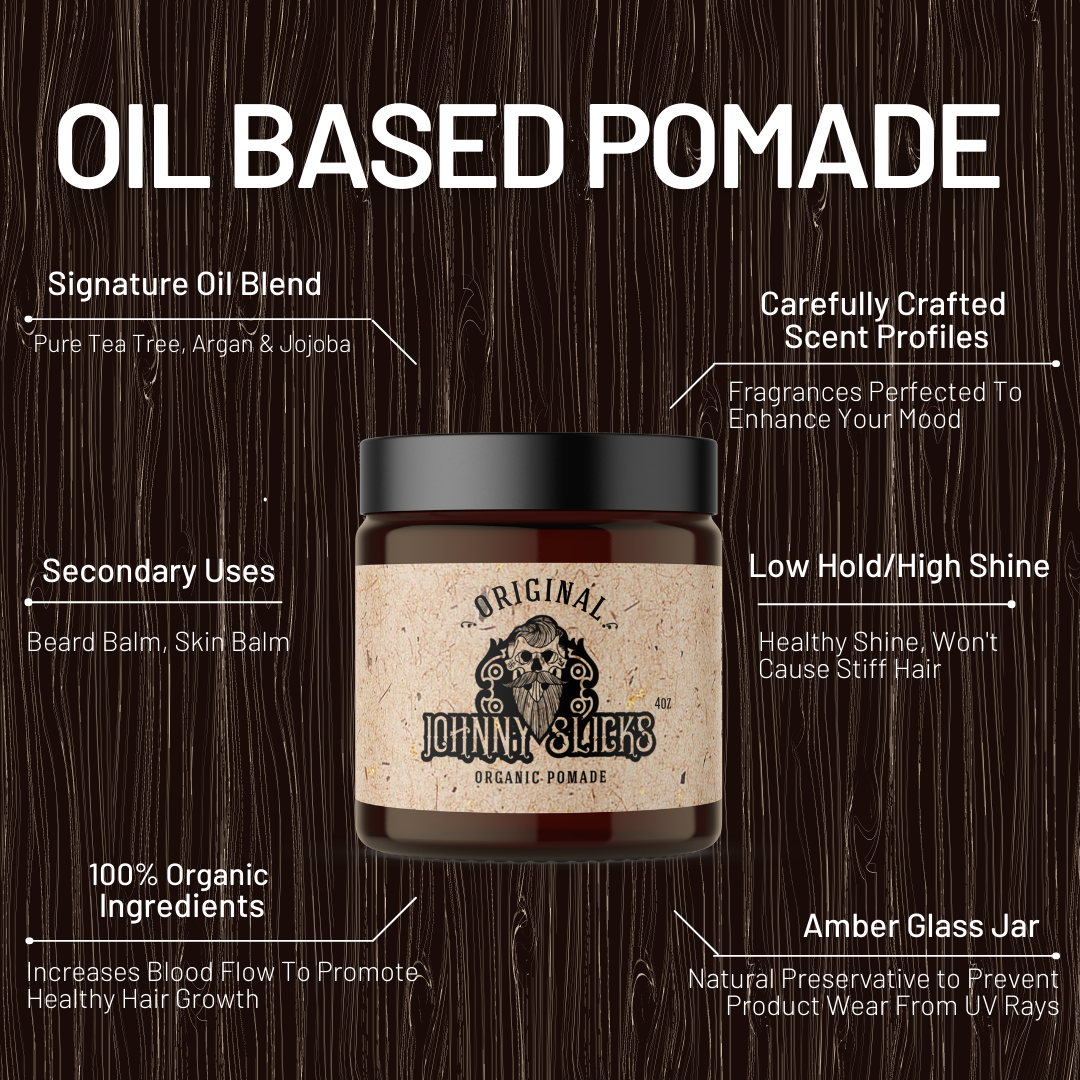 Johnny Slicks Formula 49 Original Clay Pomade - Organic Pomade for Men with  Firm Hold & Matte Finish - Promotes Healthy Hair Growth and Helps Hydrate