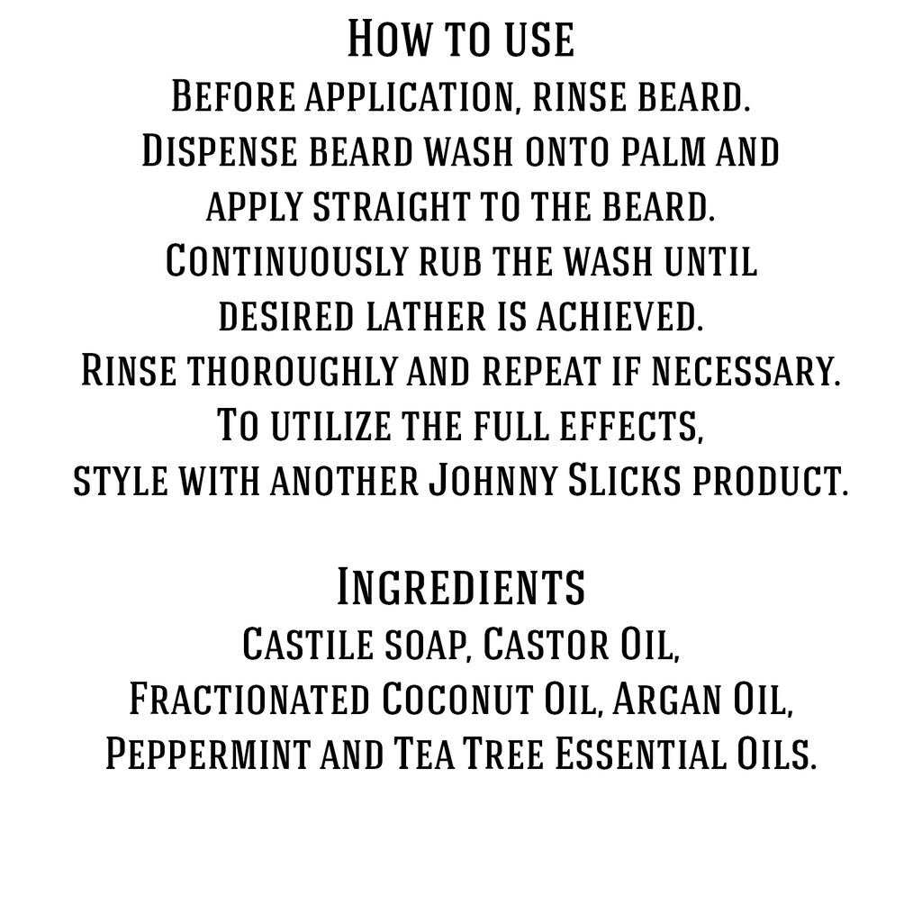 Organic Hand-Whipped Beard Wash | Cleans Beard Hair & Pores | Johnny Slicks